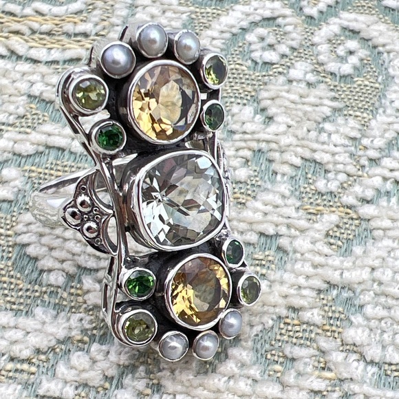 🌟NICKY BUTLER One Of A Kind 925 Sterling Silver Prasiolite Citrine Ring … - Picture 4 of 12